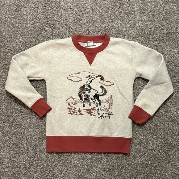 Ariat Girls Western Cowgirl Sweatshirt Rodeo Horse Graphic Youth Small 8 - Picture 8 of 8